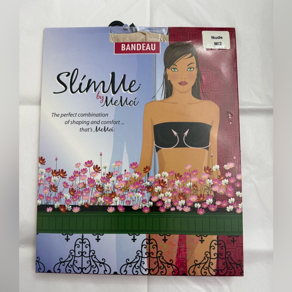 NWT SlimMe by MeMoi Strapless Seamless Bandeau Bra Shaper Nude Size M/2 MSM-113